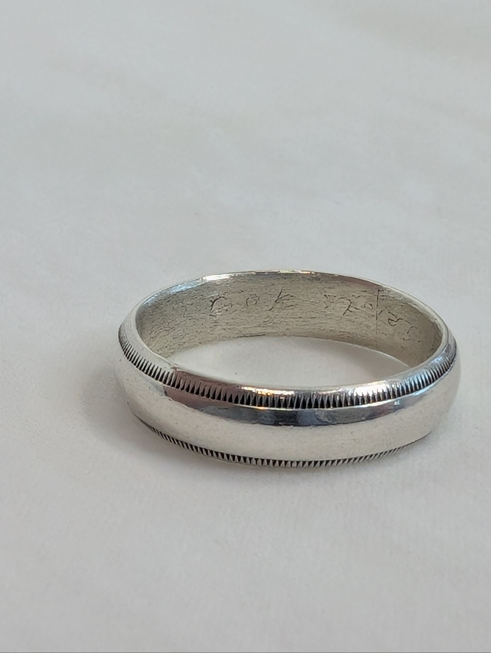 Vintage 925 Sterling Silver Milgrain Ring Wedding Band - Picture 8 of 11